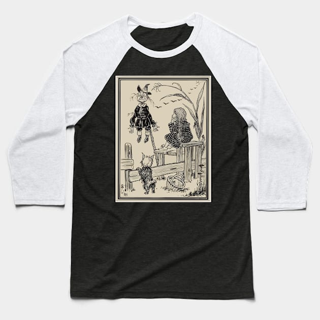 Dorothy meets Scarecrow Baseball T-Shirt by Quick Nick Pics